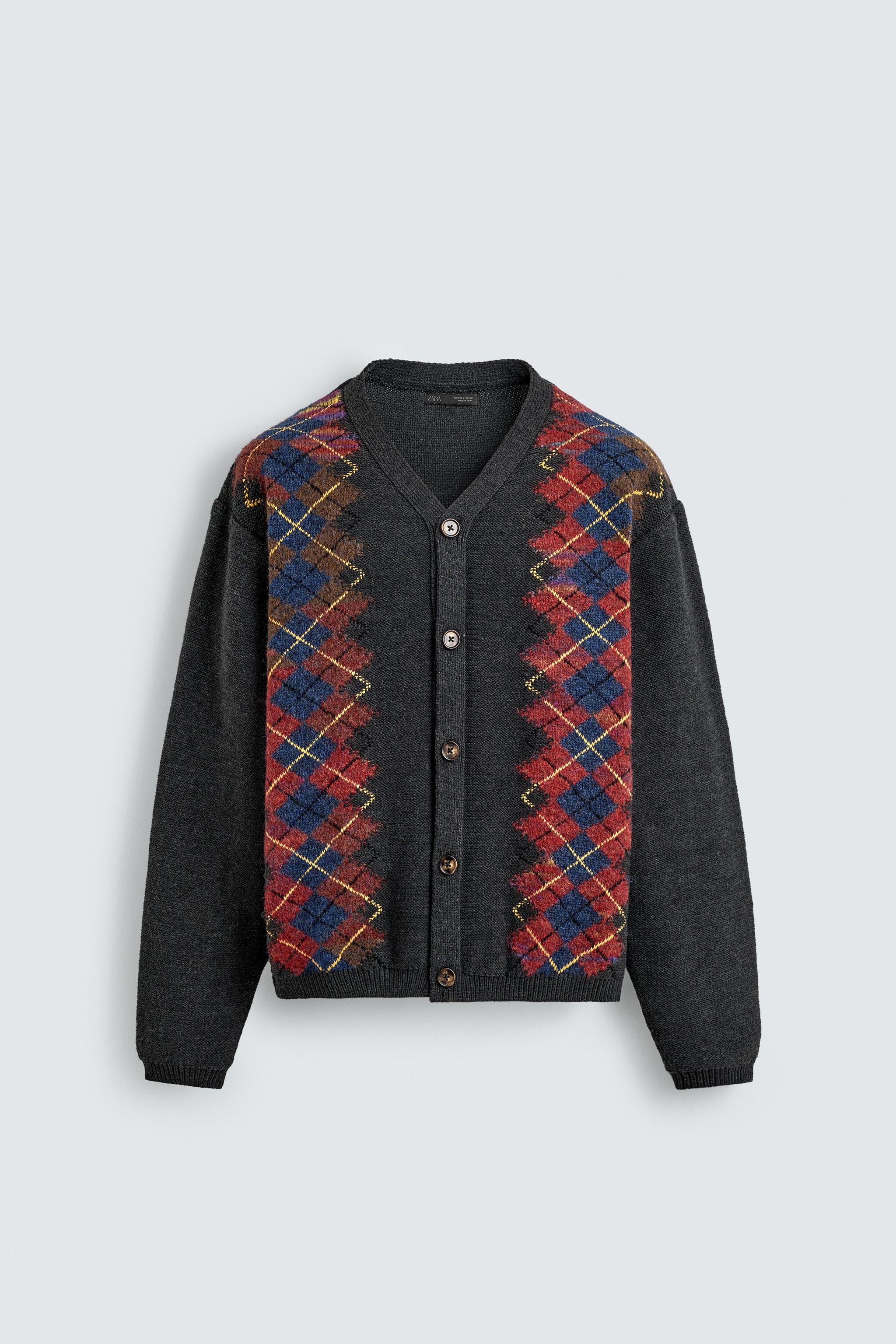 DIAMOND JACQUARD CARDIGAN