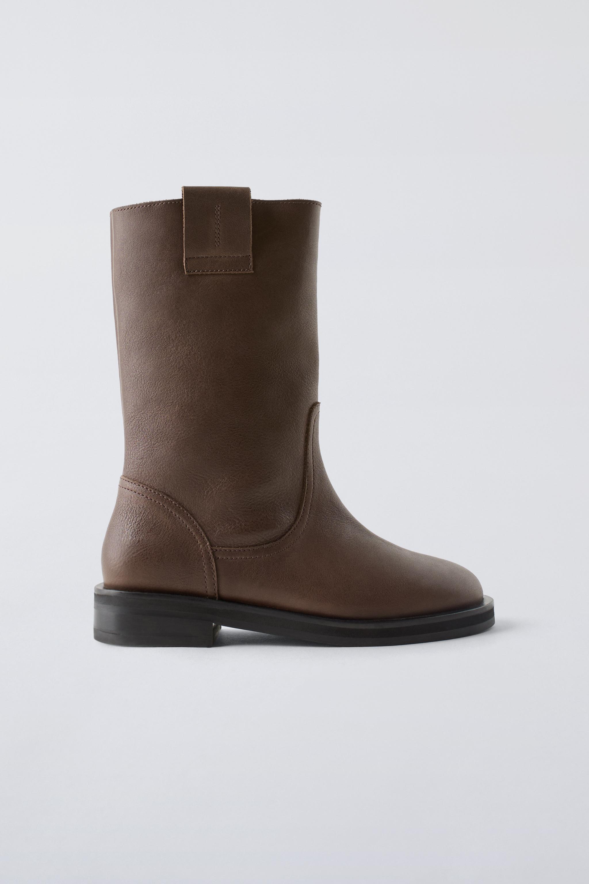 LEATHER CHELSEA BOOTS Brown ZARA Canada