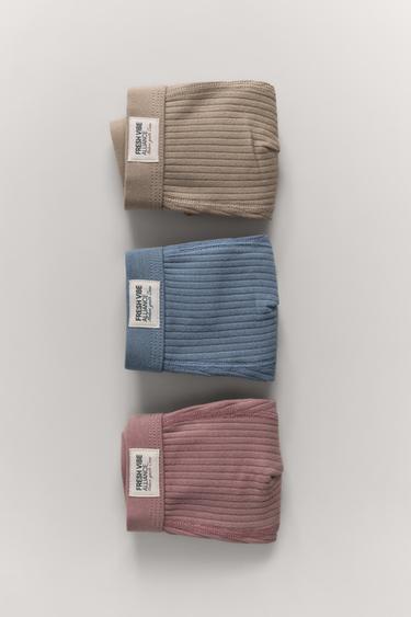 Zara 2-6 歲/3 件裝羅紋四角內褲附標籤 - 多色