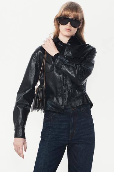 PEPLUM FAUX LEATHER JACKET - THE ITEM ZARA WOMAN