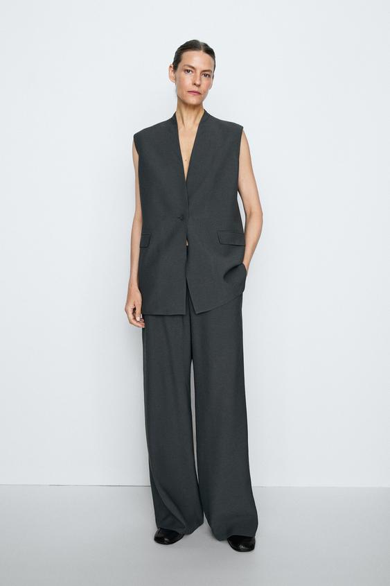 Zara V-neck vest total look - STUDIO - Petrol blue - Image 0