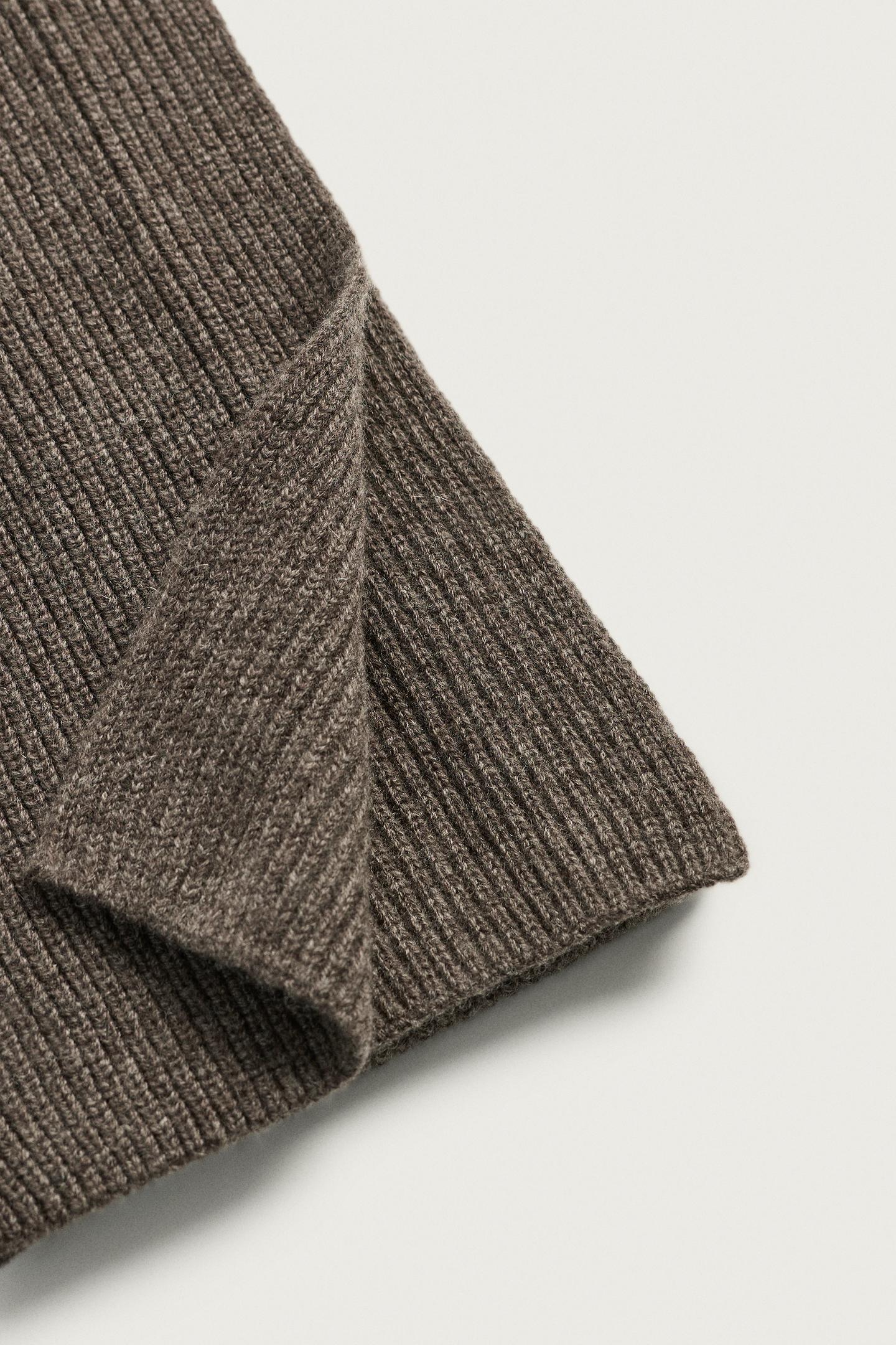 Мужской шарф Zara Wool-Cashmere Blend Knit, цвет: Рыжевато-коричневый меланжевый — фото 5