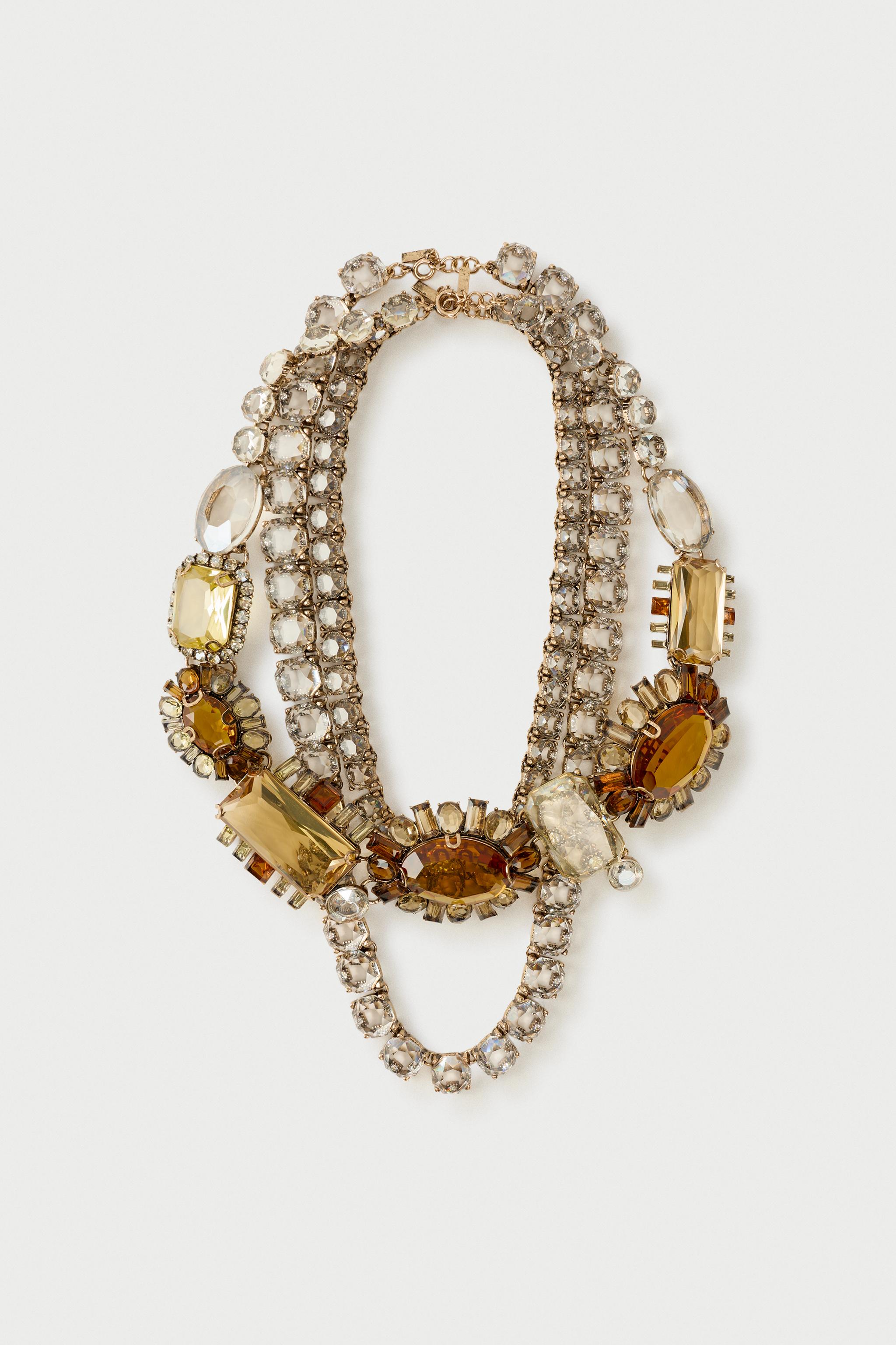 PACK OF 3 FLOWER JEWEL NECKLACES MARISA BERENSON X ZARA — Golden