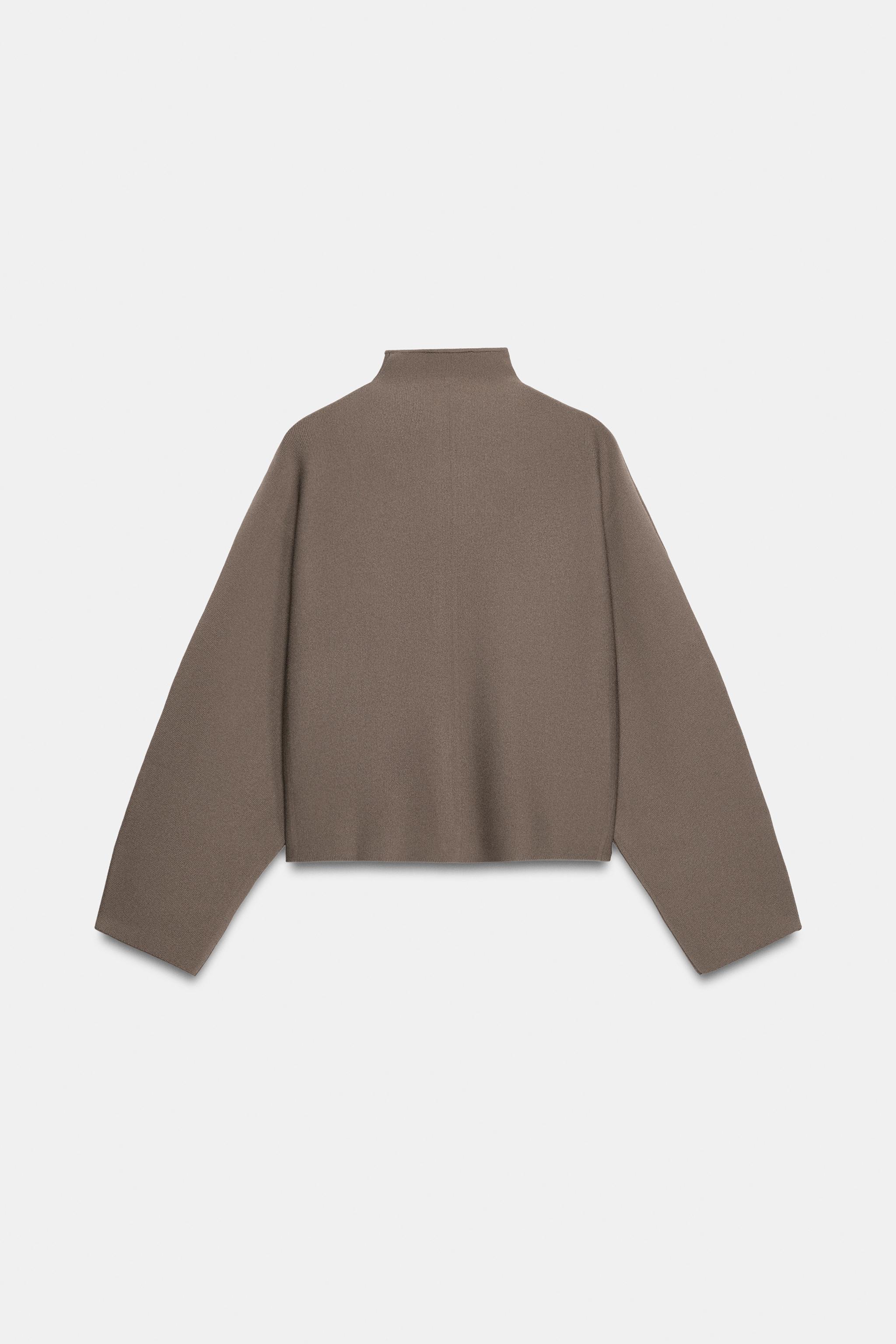 Zara GATHERED KNIT JACKET görsel 7
