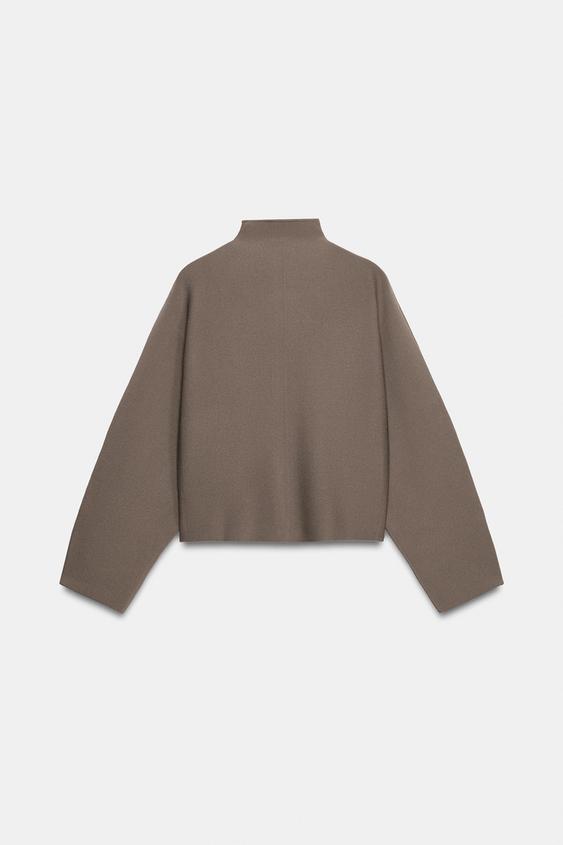 VESTE EN MAILLE ZIPPÉE - Tabac de Zara - Image 6