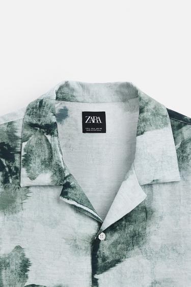 CHEMISE À IMPRIMÉ ABSTRAIT - Vert / Écru de Zara - Image 8