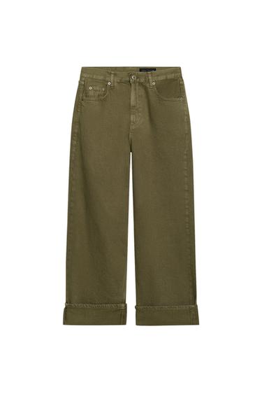 JEANS ZW COLLECTION BAGGY TIRO MEDIO - Khaki de Zara