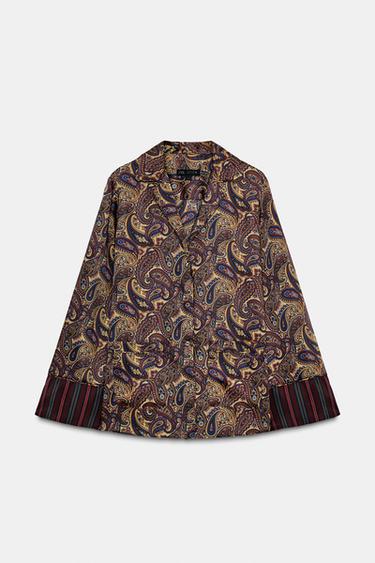 Zara PAISLEY PAJAMA SHIRT ZW COLLECTION - Multicolored