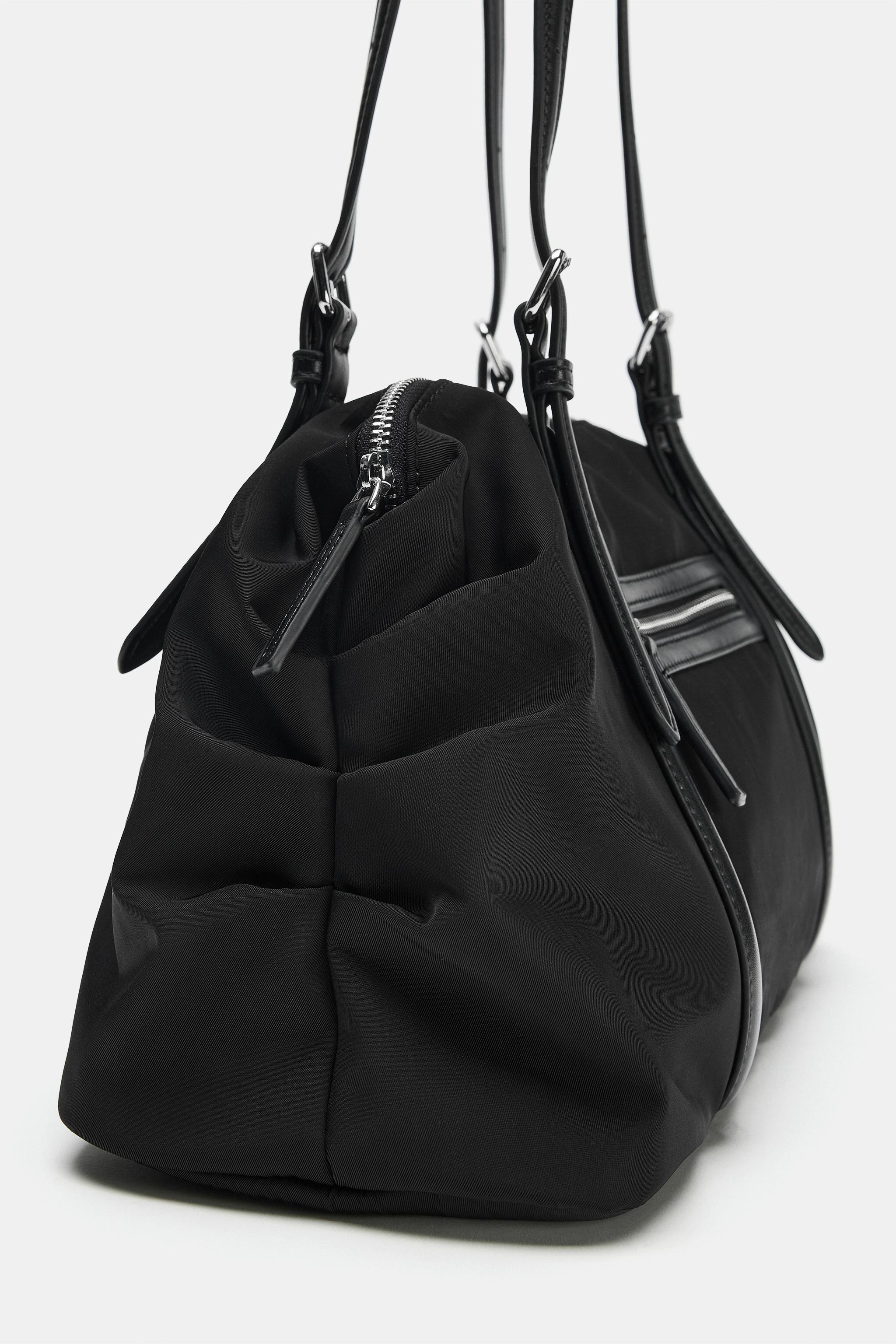 完売品 ZARA 外ポケット付きショルダーバッグ新品タグ付き 外ポケット付きショルダーバッグ - ブラック | ZARA Japan / 日本