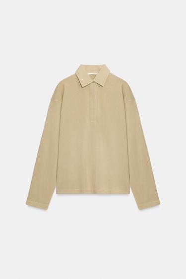 POLO OVERSIZE ALGODÓN - Tostado de Zara