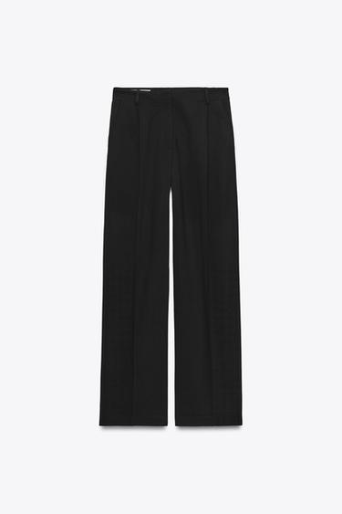 WIDE-LEG TROUSERS WITH DARTS - Black by Zara - Image 4