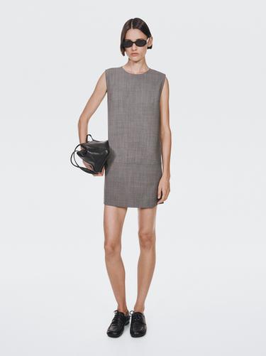 Vestido corto melange - Gris de Zara