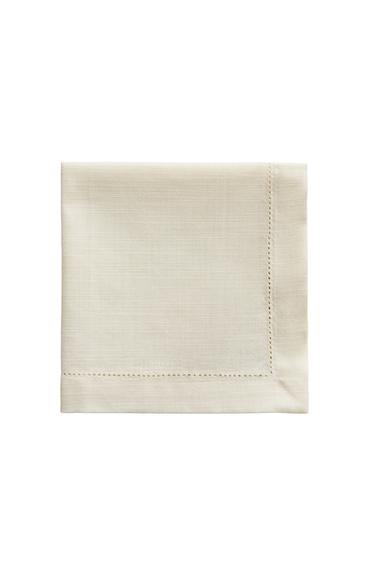 SERVIETTE DE TABLE COTON JOUR ÉCHELLE - Blanc de Zara