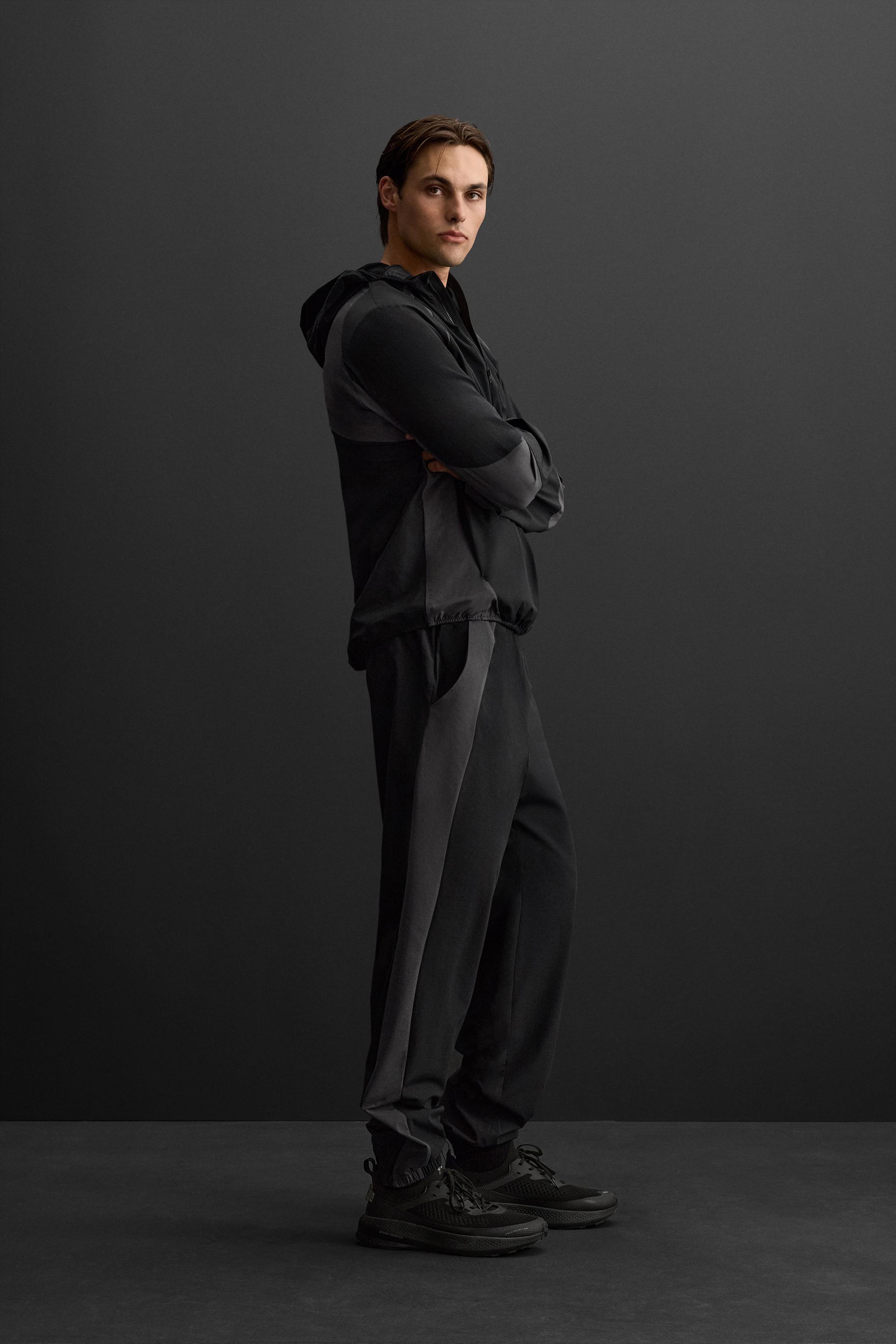 COLOR BLOCK TECHNICAL PANTS - Black | ZARA United States
