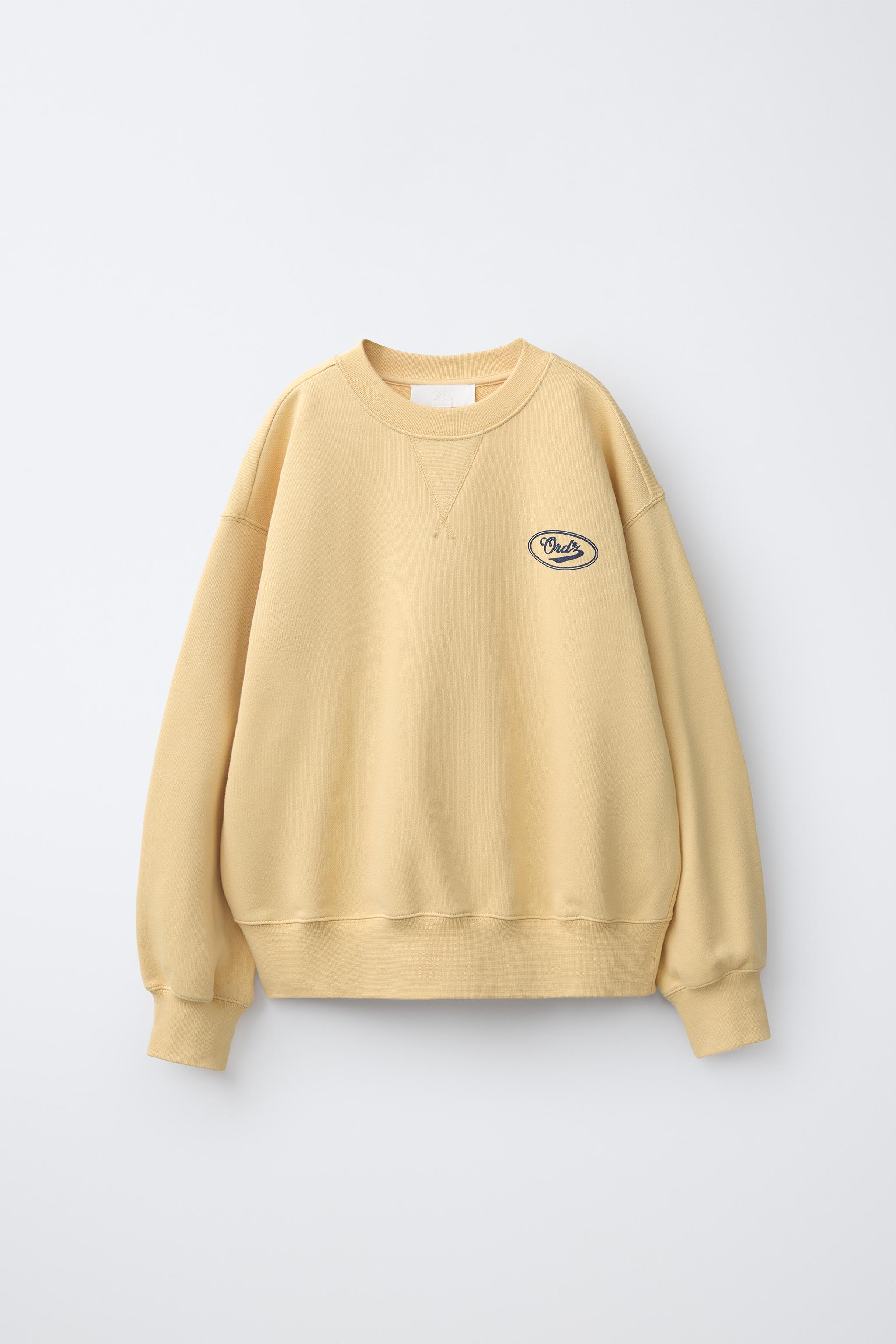 PLAIN LOGO PRINT SWEATSHIRT — Yellow