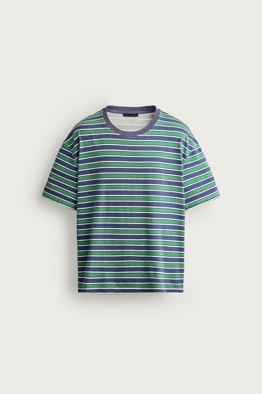 STRIPED CROPPED FIT T-SHIRT