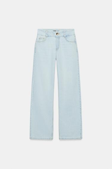 جينز Z1975 بقصة مستقيمة وخصر عالي وعريض - أزرق فاتح by Zara