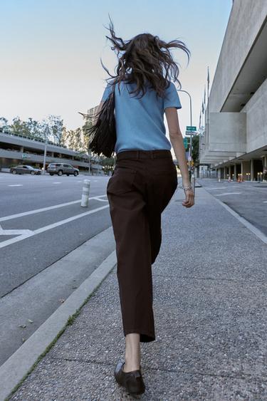 SOFT-TOUCH KNIT SHORT SLEEVE JUMPER - Light blue by Zara - Image 3