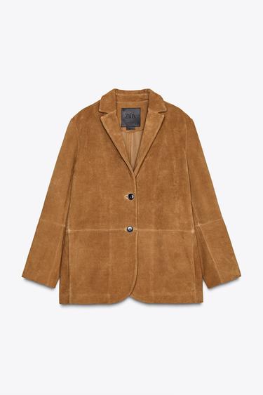 ZW COLLECTION LIMITED EDITION 100% LEATHER BLAZER - Sand by Zara - Image 7