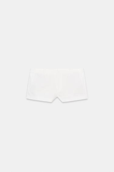 Zara MINI ZW COLLECTION SHORTS - Ecru