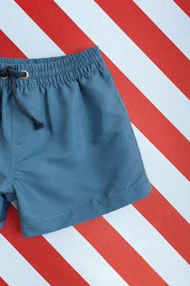 ZARA TIMELESS - SHORT DE BAIN UNI - Bleu de Zara - Image 1