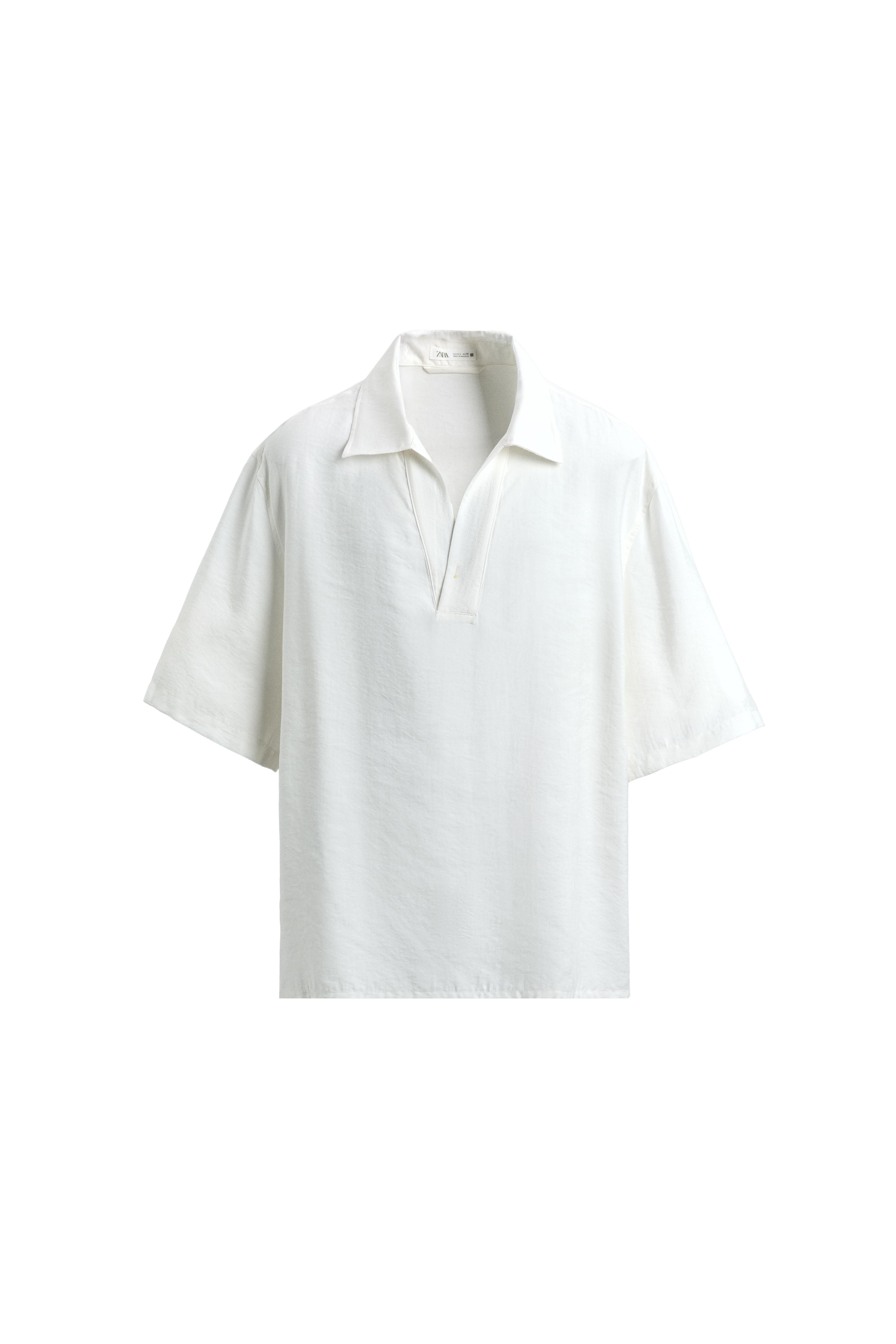 FLUID TOPSTITCHED POLO SHIRT - Ecru | ZARA Canada
