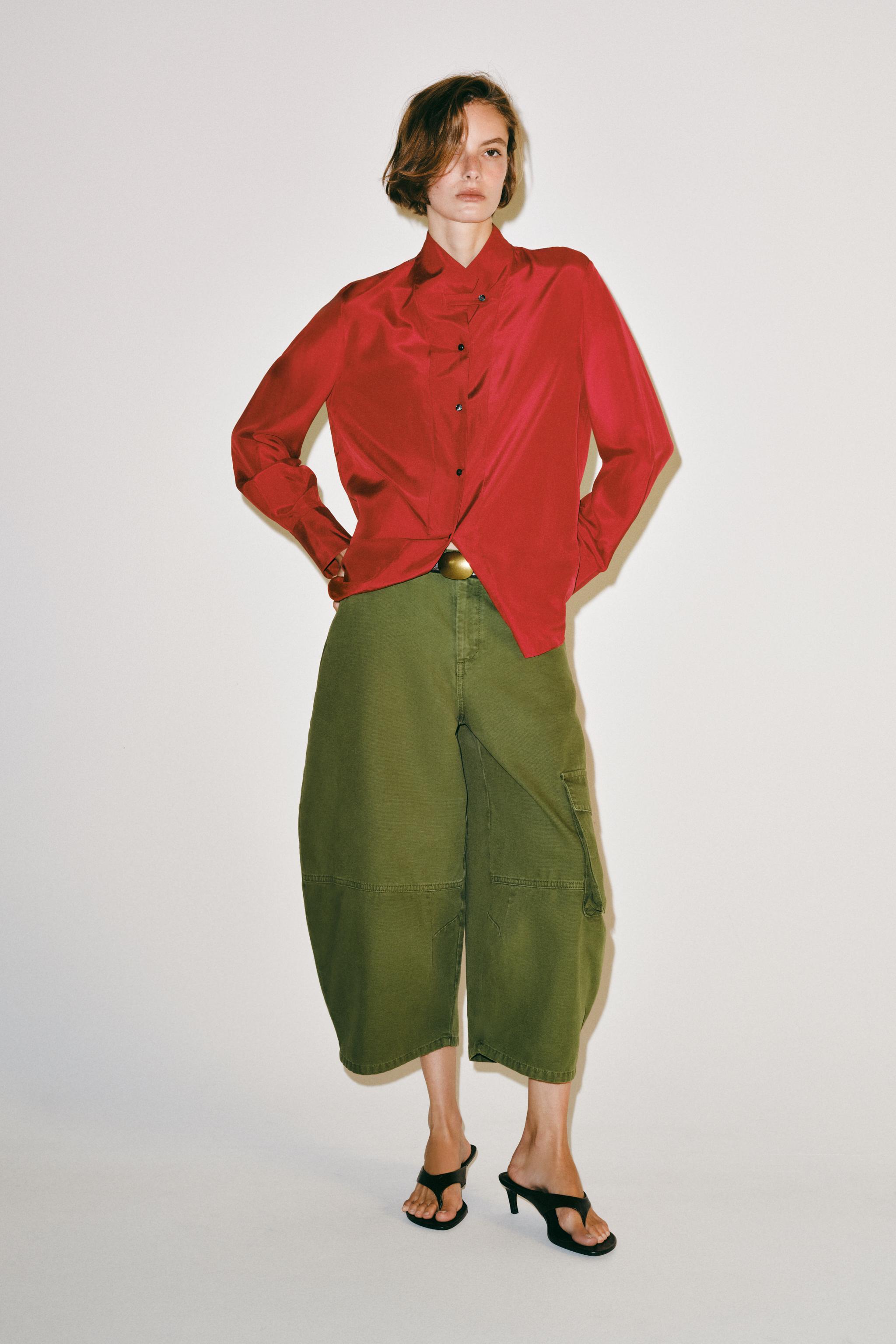 Женские рубашки Zara 100% SILK ZW COLLECTION SHIRT — фото 8