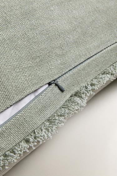 FRINGED CUSHION COVER - Aquamarine by Zara - Image 4