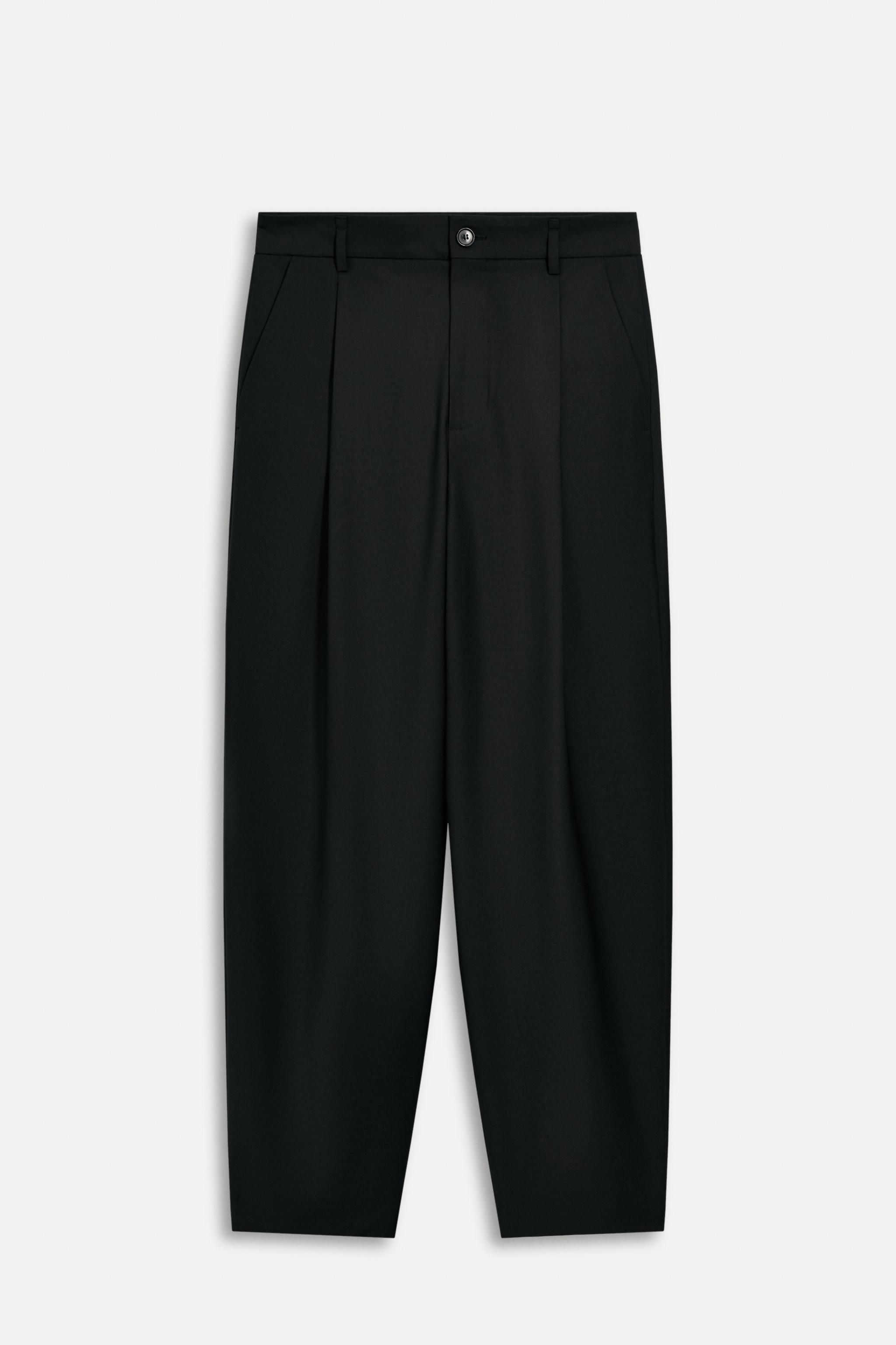 【ZARA】ウール ダーツパンツ 50TH ANNIVERSARY 3274/461/800 WOOL BLEND PANTS WITH DARTS 50TH ANNIVERSARY - Black | ZARA