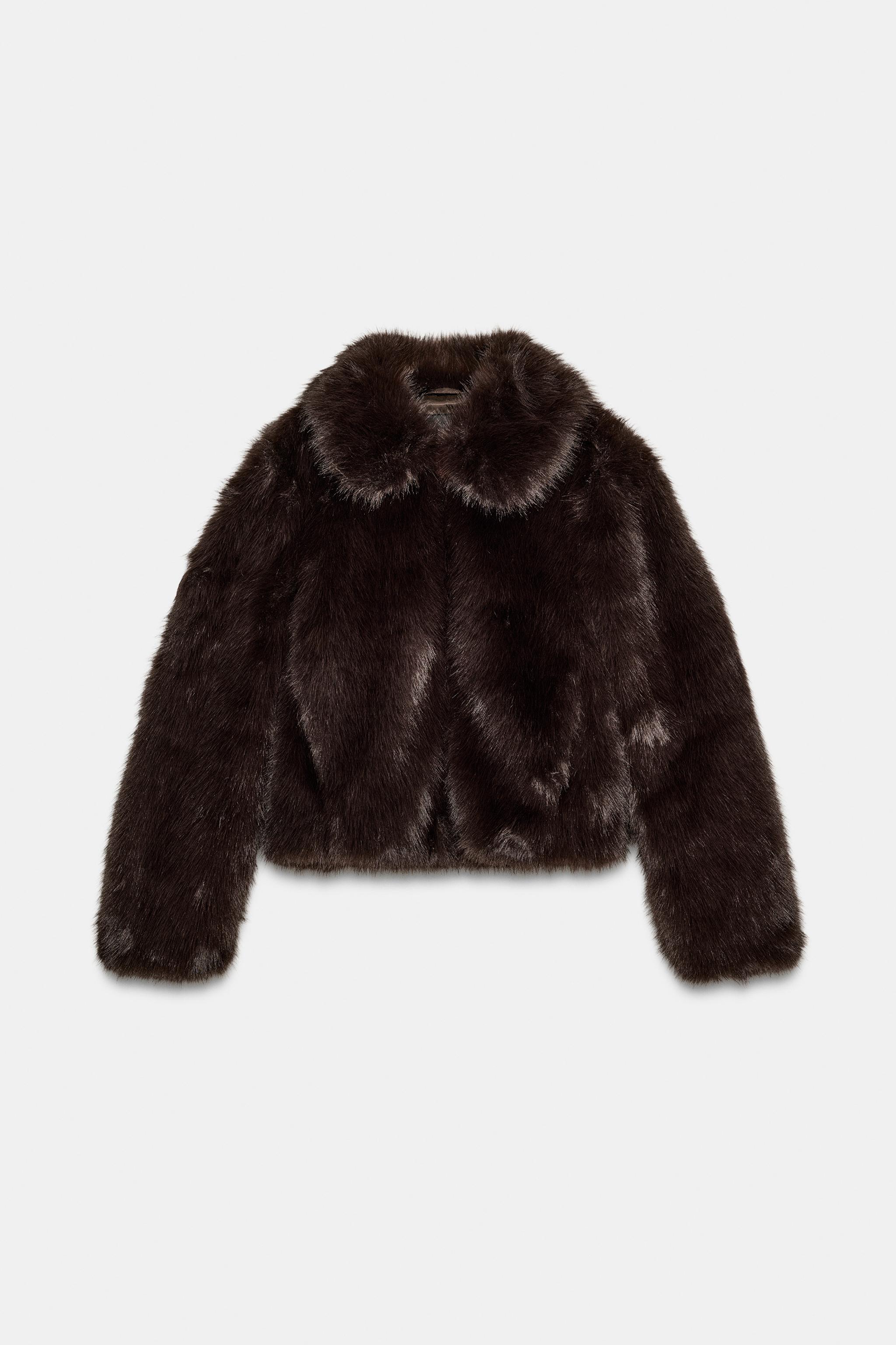 SHORT FAUX FUR COAT