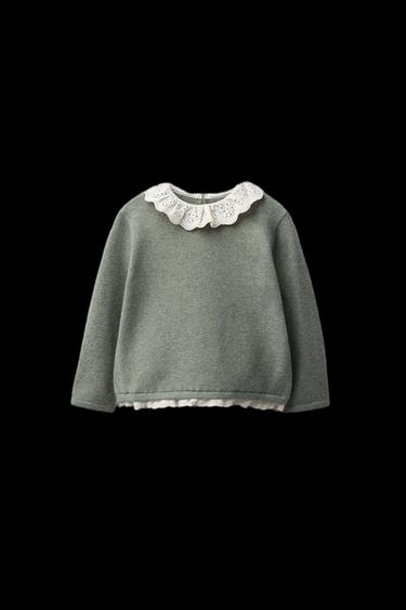 KNIT LACE JUMPER - Light green by Zara - Image 0
