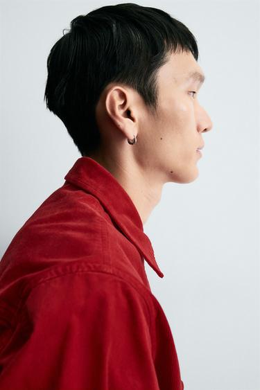 BOXY FIT CORDUROY OVERSHIRT - Red by Zara - Image 5