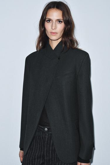 Zara 羊毛西裝外套 - ZW COLLECTION LIMITED EDITION - 深灰色