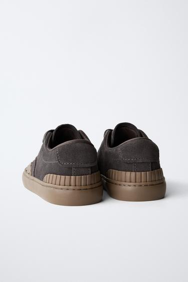 LEATHER PLIMSOLLS - Brown by Zara - Image 4