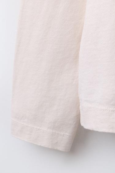 T-SHIRT UNI ÉTIQUETTE BENSIMON X ZARA - Rose pâle de Zara - Image 3