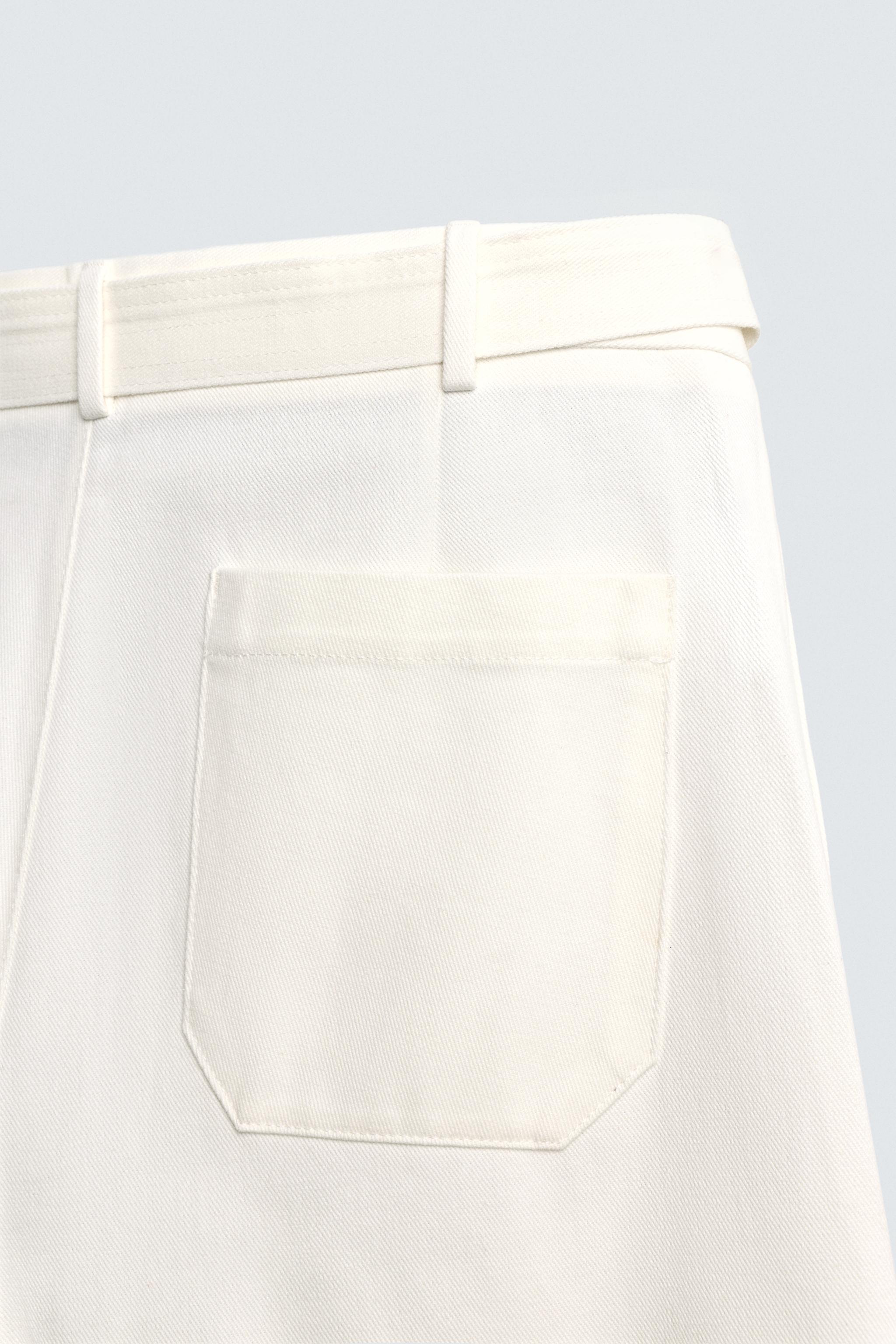 RELAXED FIT BELTED PANTS