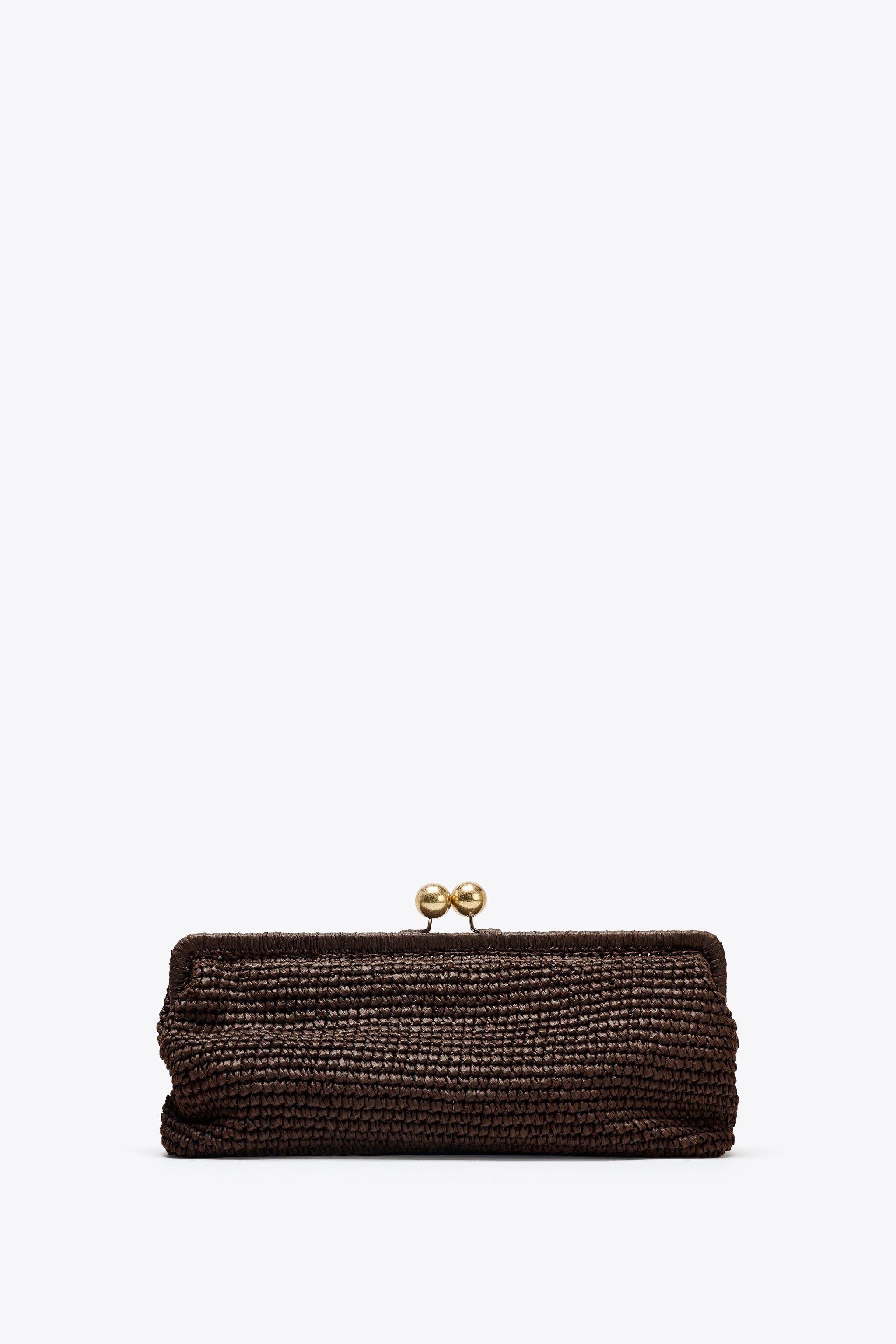 WOVEN CLUTCH BAG - Brown | ZARA United States