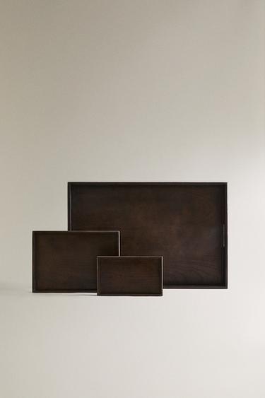 WOODEN BATHROOM TRAY - Dark brown by Zara - Image 0