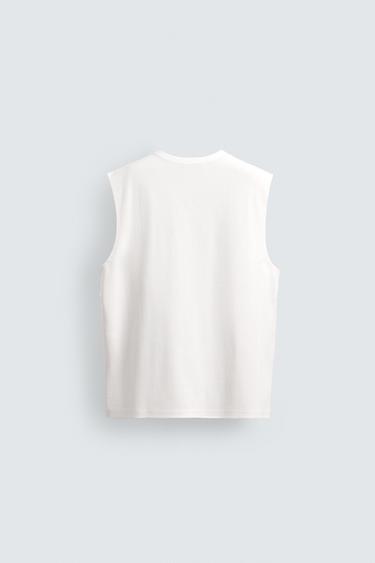 RELAXED FIT TANK TOP - White by Zara - Image 6