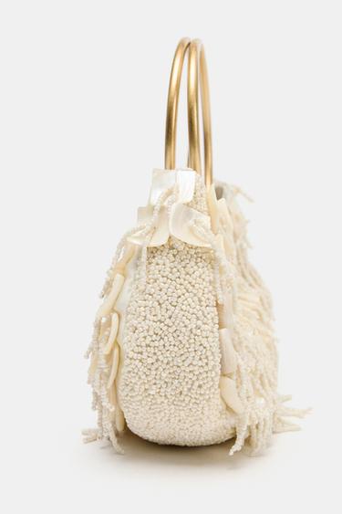 MOTHER-OF-PEARL EFFECT BUCKET BAG - white by Zara - Image 3