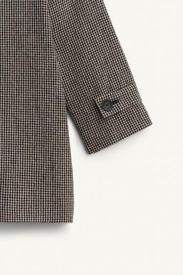 LIMITED EDITION HOUNDSTOOTH WOOL BLEND COAT - Ecru / Black by Zara - Image 9