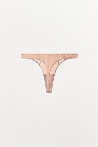 TANGA EN SOIE MIXTE BIMATIÈRE - Rose pastel de Zara - Image 3
