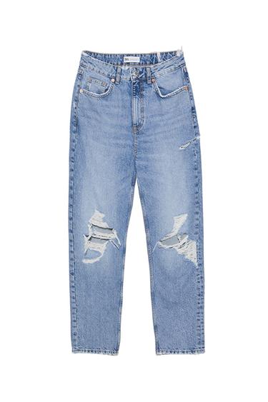 RIPPED MOM FIT JEANS TRF