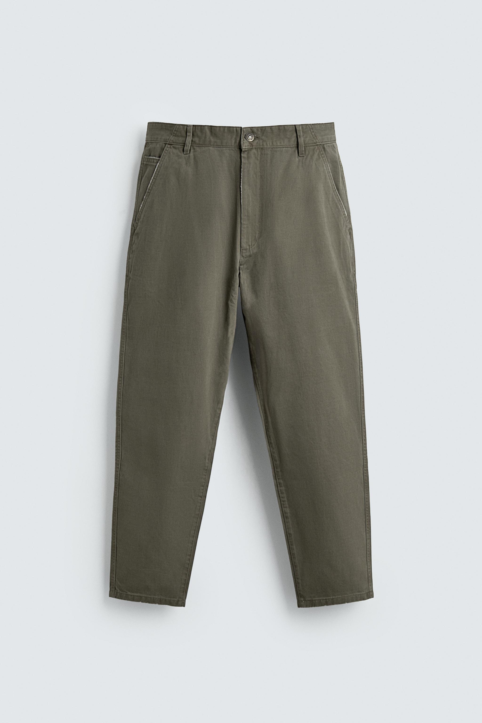 WASHED TAPERED FIT PANTS