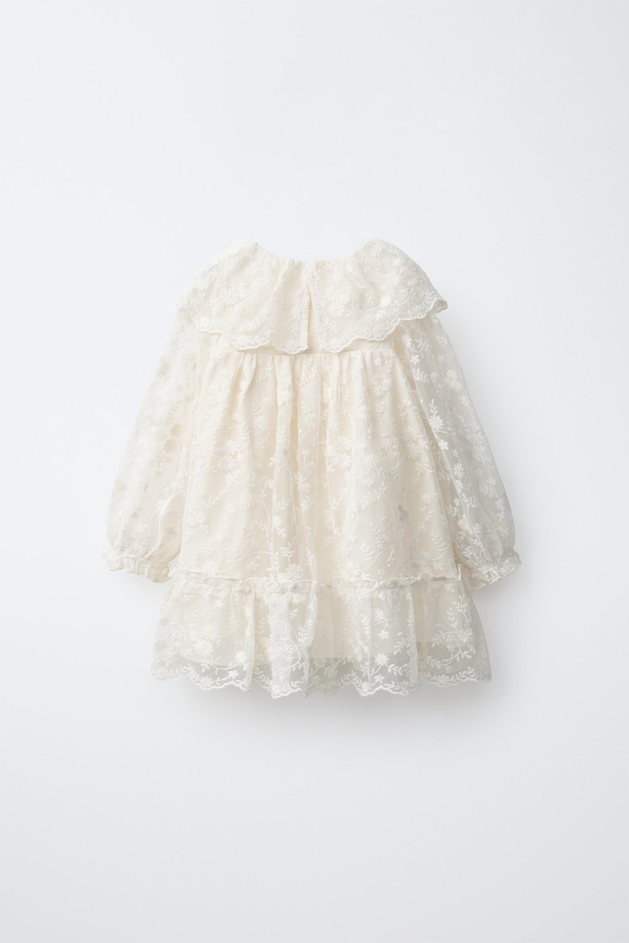 EMBROIDERED FLOWER TULLE DRESS