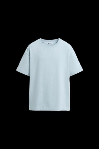 HEAVYWEIGHT REGULAR FIT BASIC T-SHIRT - Light blue by Zara