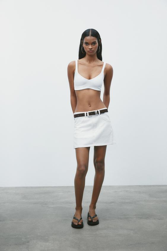 TOP CROP INTERLOCK - Blanc de Zara - Image 0