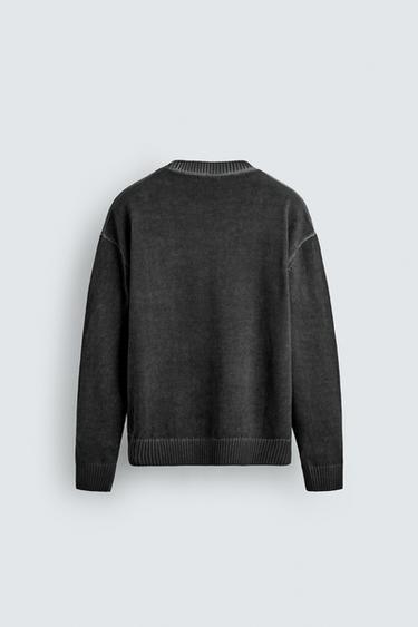 WASHED TEXTURED JUMPER - Black by Zara - Image 7