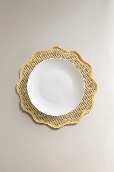 YELLOW FLORAL PAPER PLACEMAT - Yellow by Zara - Image 3