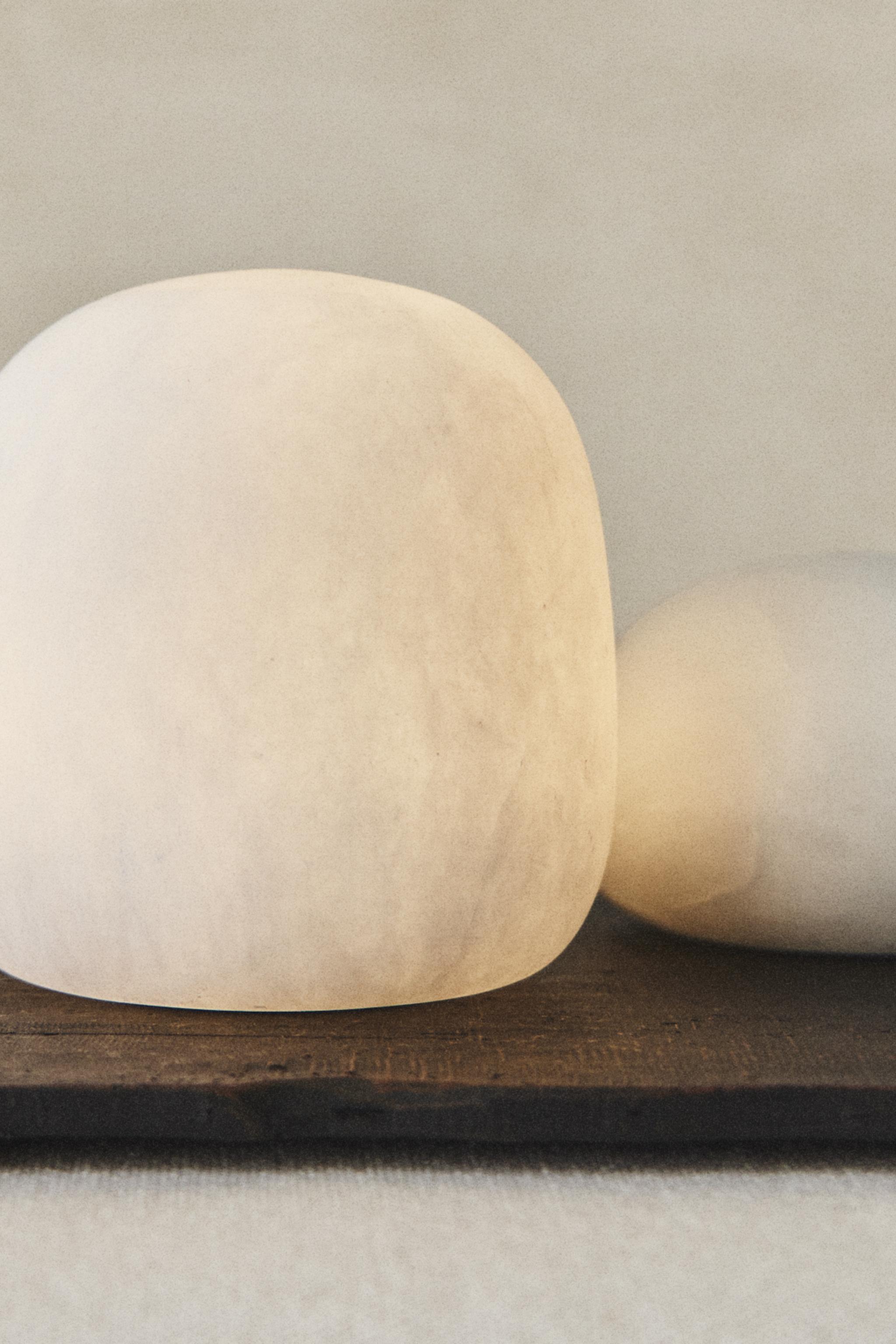 Semi-Oval Alabaster Table Lamp - Elegant & Unique